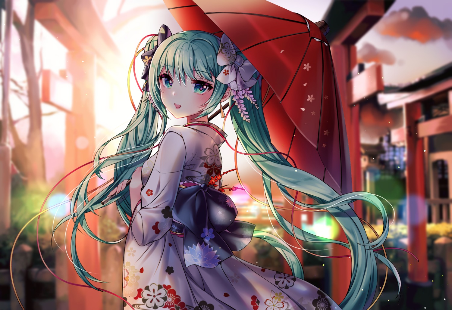 Xes Xes Kyoto Nippon Festival Vocaloid Hatsune Miku Kimono Umbrella Yande Re